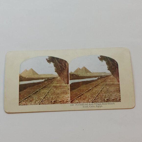 ANTIQUE STEREOGRAPH CARD Arabia/Pyramid of Ghizeh DOUBLE SIDED - Picture 3 of 5